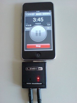 Line 6 MIDI Mobilizer in Betrieb mit iPod 2G