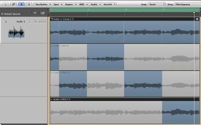 Comping in Logic Pro 8