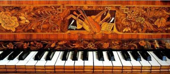 Details: die Klaviatur des English Harpsichord