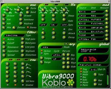 Der Vibra 9000 von Koblo - spacig! mit freundlicher Genehmigung von http://www.harmony-central.com/