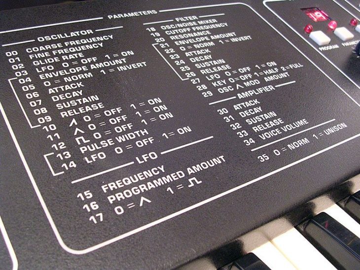 Sequential Circuits Six-Trak Synthesizer Gehäuseaufdruck