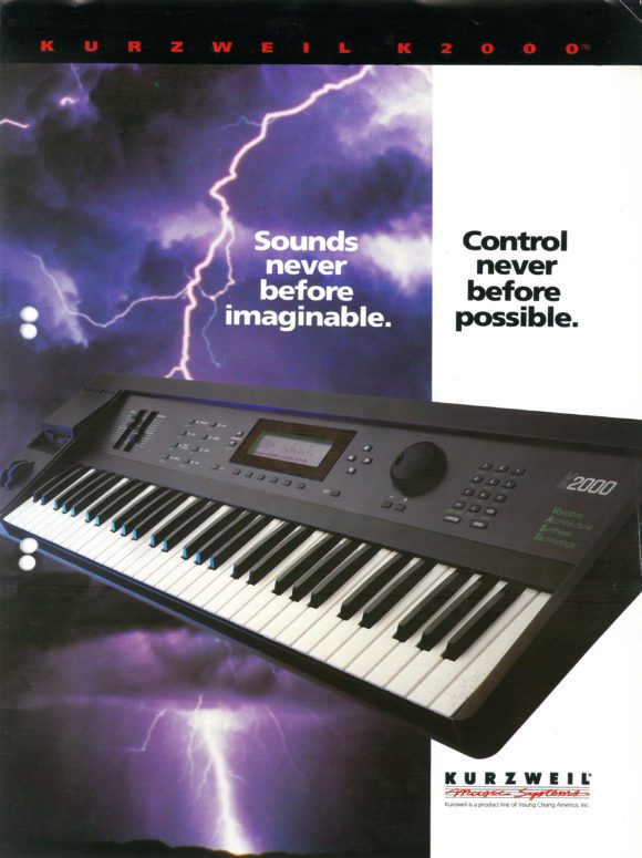 Kurzweil Sampler-Synthesizer Poster mit Blitzen