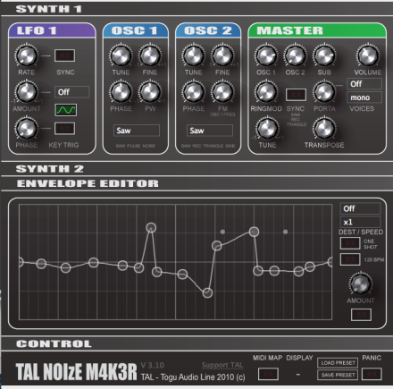 Togu Audio Line - TAL-Noisemaker Envelope Editor
