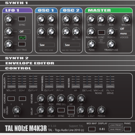 Togu Audio Line - TAL-Noisemaker Control
