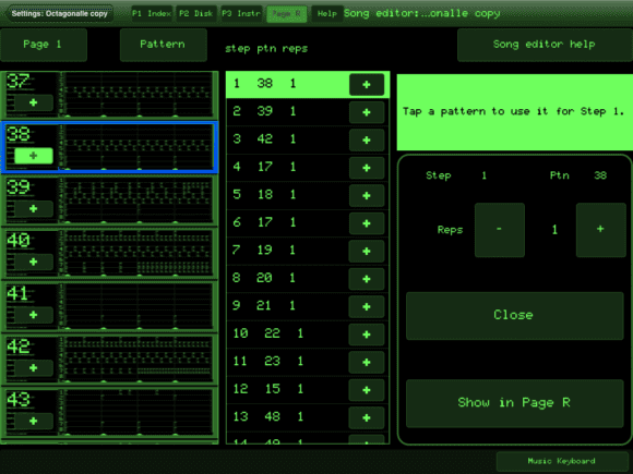 Fairlight Pro - Page R - Sequencer Pattern Abfolge