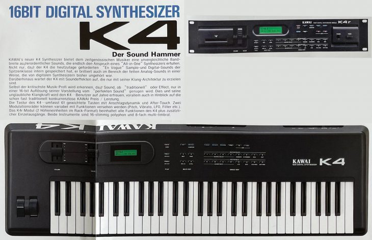 Kawai K4, K4R Synthesizer Prospektseiten