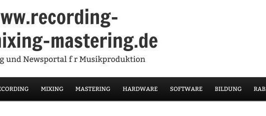 Neue Webseite www.recording-mixing-mastering.de