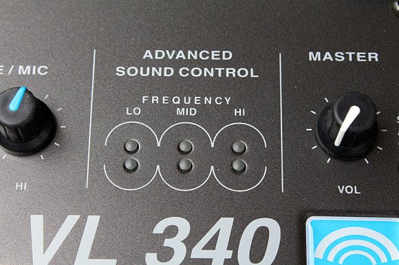 Sound Control zeigt mit sechs LEDs die Frequenzbereiche an