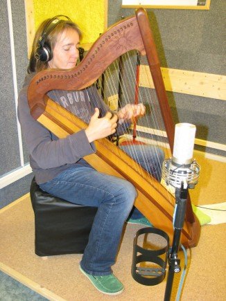 Agnes Wolf-Hein an der Harfe