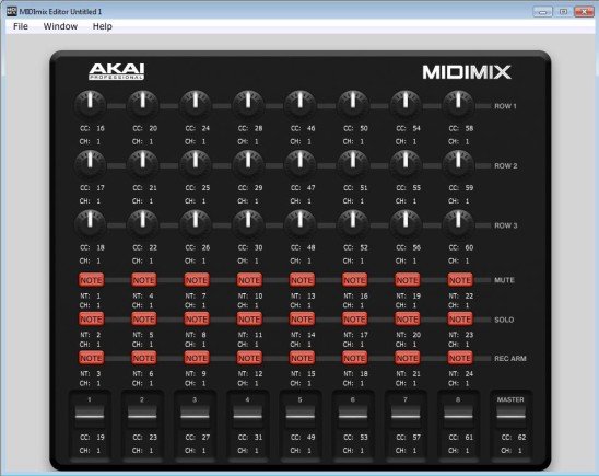 Der Software Editor des AKAI MIDImix