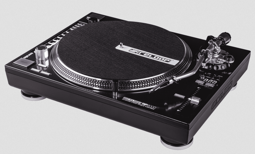 schwarz/Silber SYNQ X-TRM1 DJ Plattenspieler & Hama Carbon-Faserbürste für Langspielplatten antistatisch Schallplatten reinigen, Vinylbürste 