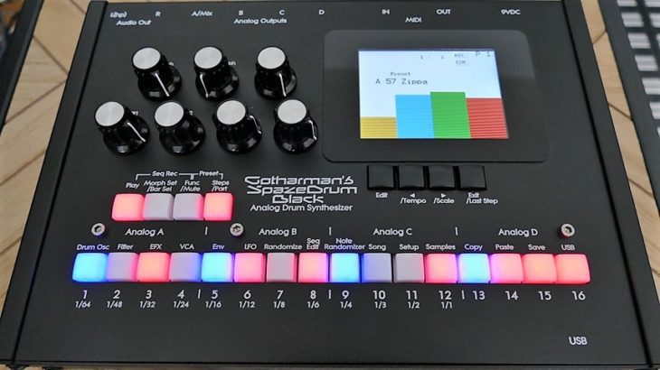 gotharman's spazedrum black drum synthesizer