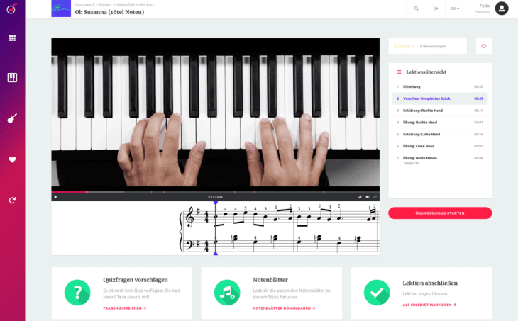 Online Klavier spielen lernen