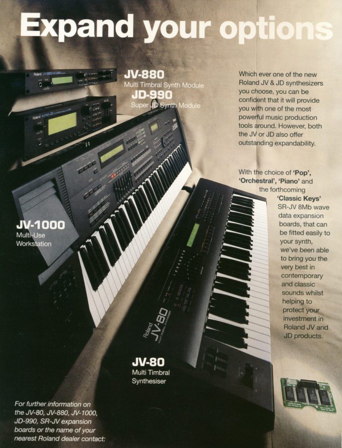 Roland JV1000 Werbung England