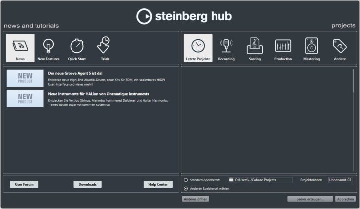 Steinberg Cubase Pro 10 - Hub