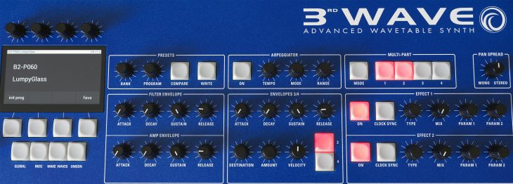 Das rechte Bedienpanel des Groove Synthesis 3rd WAVE Synthesizer