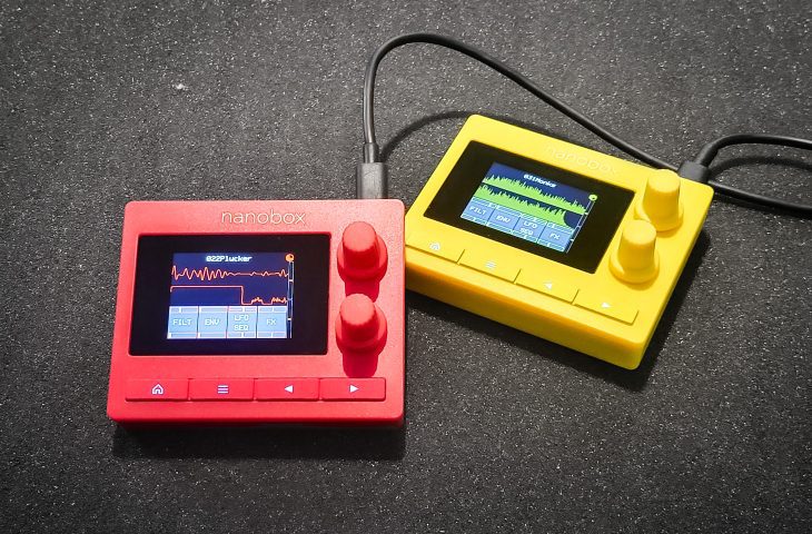Displays 1010music Nanobox Fireball und Lemondrop Synthesizer