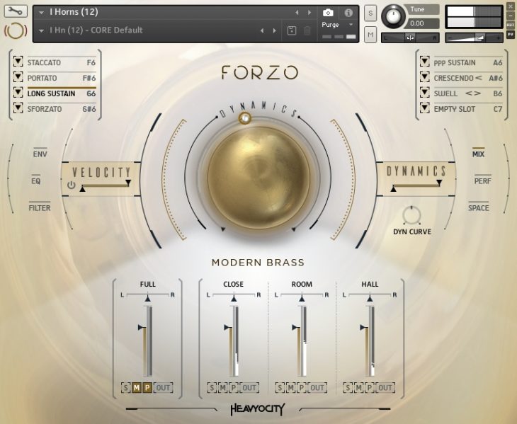 Heavyocity - Forzo Modern Brass User Interface