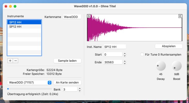 Waverex DDD-11 und Maxed Sample Editierung