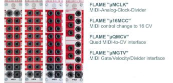 Superbooth 20: Flame µMCLK, µ16MCC, µMGTV & µQMCV – neue MIDI-Module