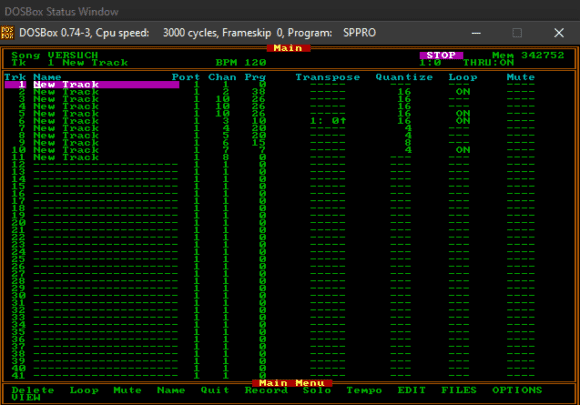 Screenshot Voyetra Sequencer Plus for DOS