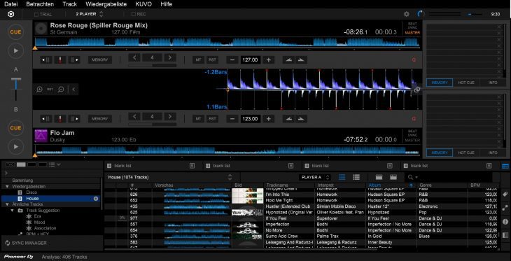 Ein Screenshot von Rekordbox DJ 