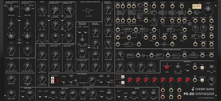 cherry audio ps-20 synthesizer plugin korg ms-20 black