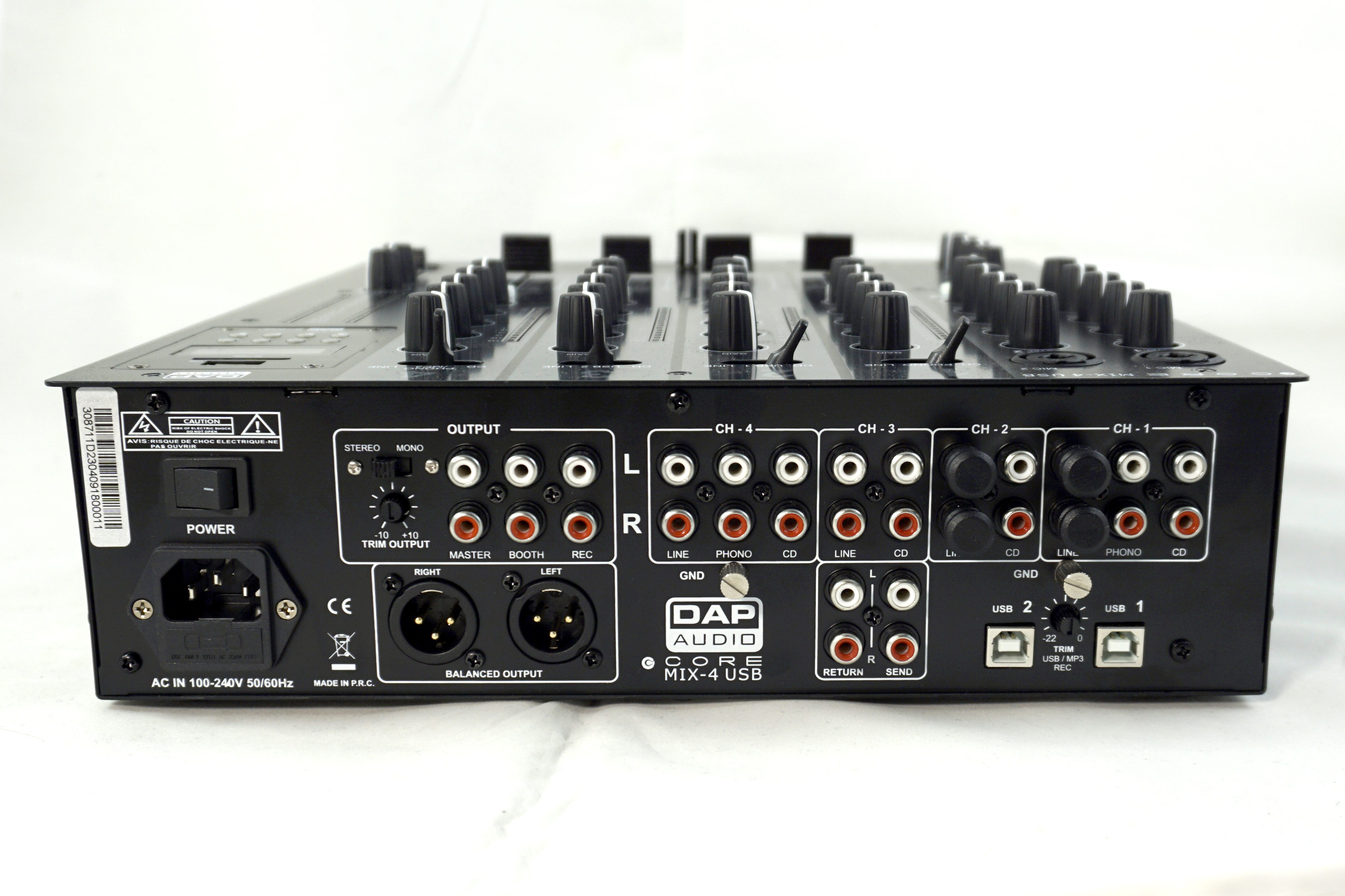 DAP CORE MIX-4 USB Vierkanal-DJ-Mixer mit USB-Schnittstelle 