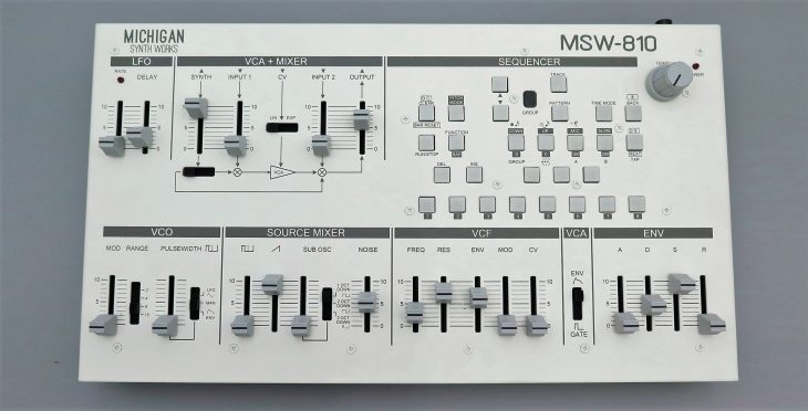 Michigan Synth Works MSW-810 analog synthesizer top