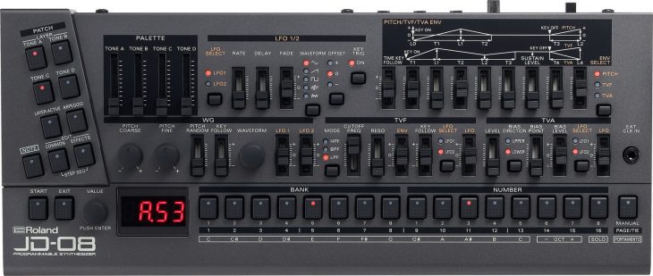 roland jd-08 synthesizer top