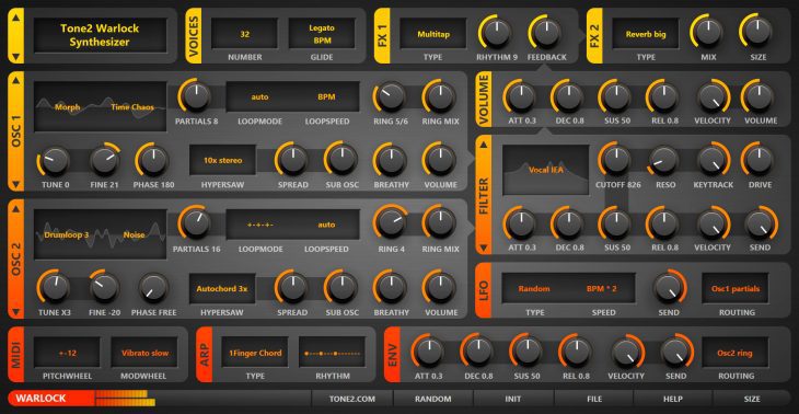 tone2 warlock synthesizer plug-in 