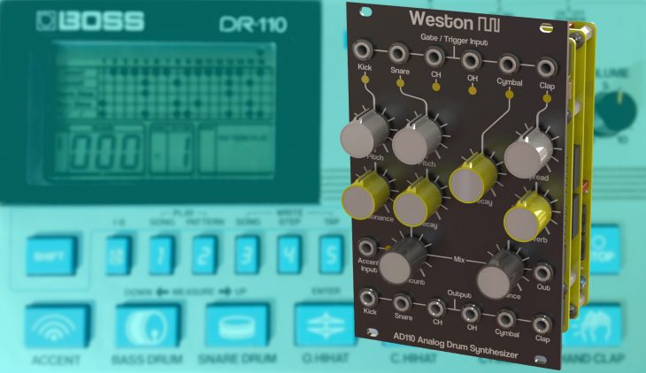weston precision audio ad110 eurorack modul boss dr-110 drum