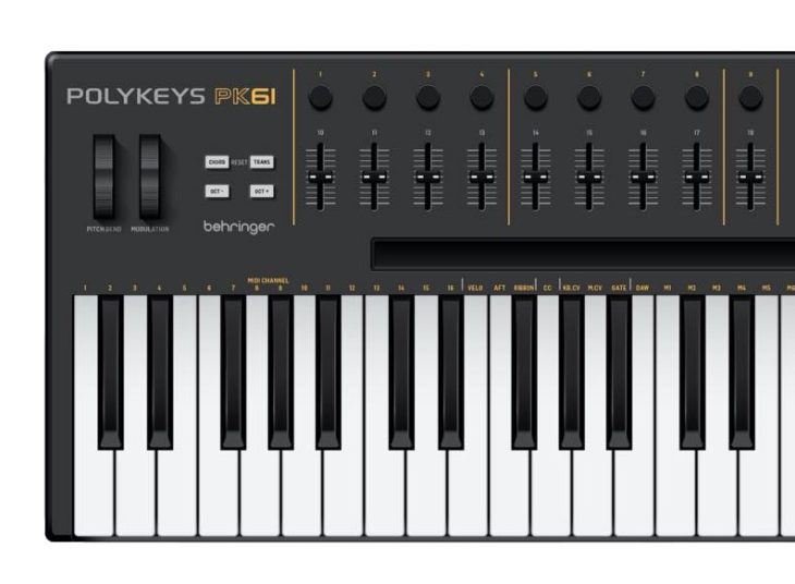 Behringer Polykeys PK61, Poly-Aftertouch MIDI-Keyboard mit CV