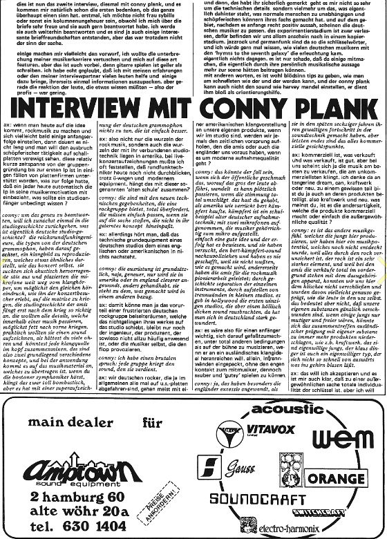 Conny Plank Fachblatt