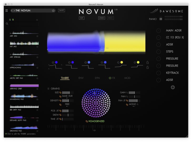 Dawesome Novum - Startbildschirm