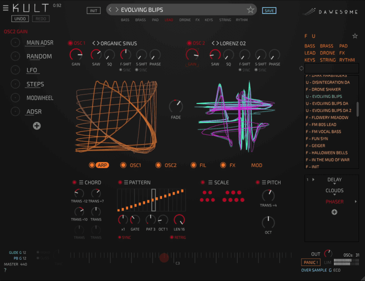 tracktion kult synthesizer plugin gui