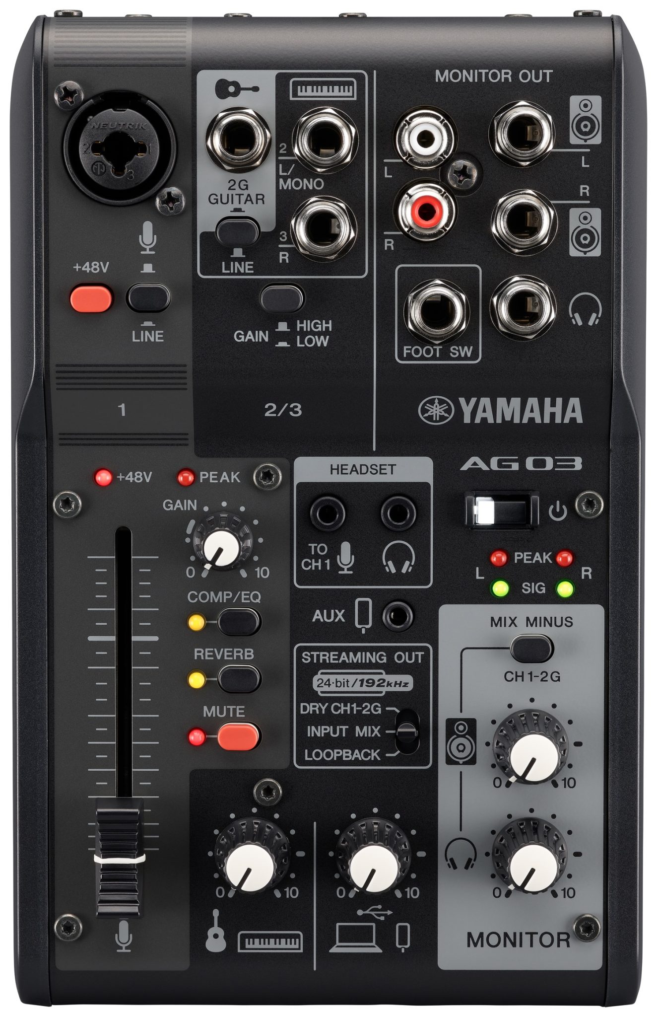Yamaha AG01, AG03 MK2, AG06 MK2, YCM01, Mischpulte und Mikrofone