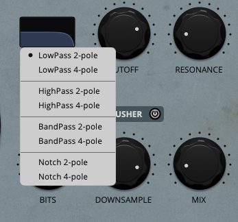 AudioThing Hainbach Bundle - Noises Filter Optionen