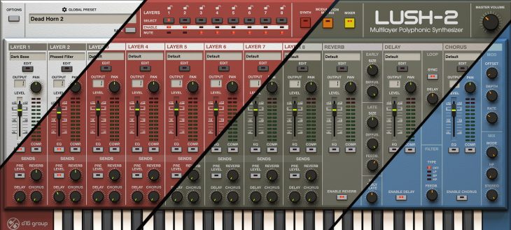 d16 group lush-2 synthesizer plugin mixer colors