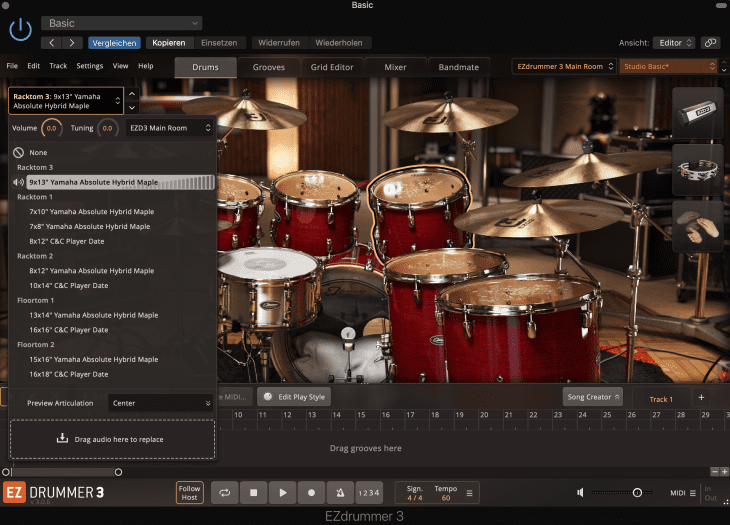 EZdrummer 3 Drum Set Editing