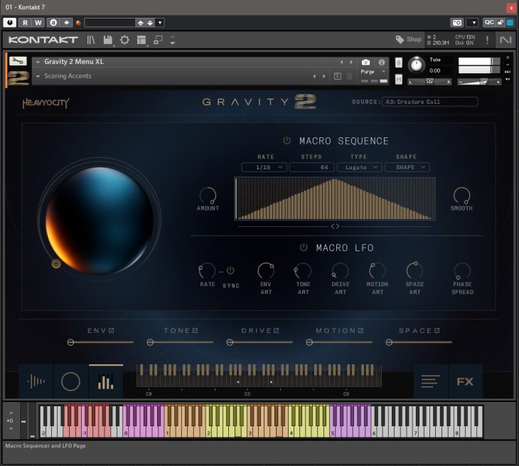 Gravity 2 Menu XL - Macro Sequencer and LFO Page