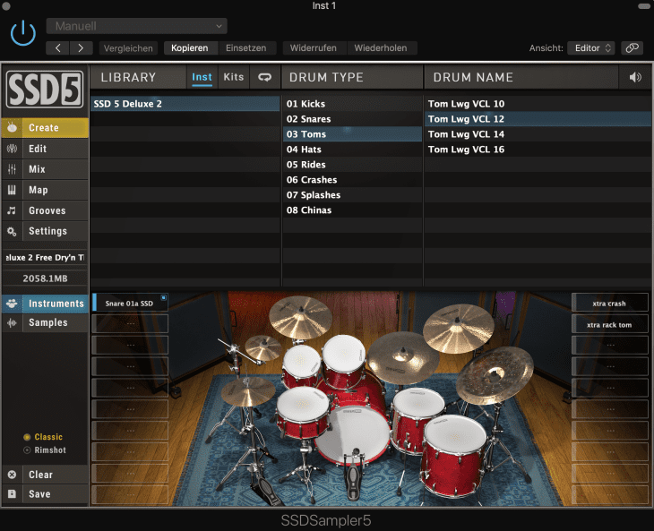So wechselt man Instrumente in Steven Slate Drums 5.5