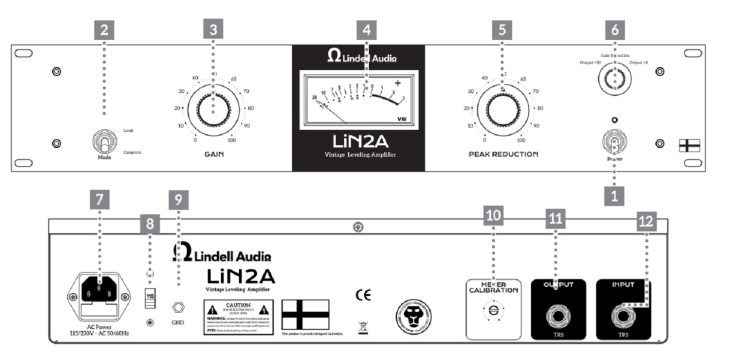 Lindell Audio LiN2A Bedienfelder