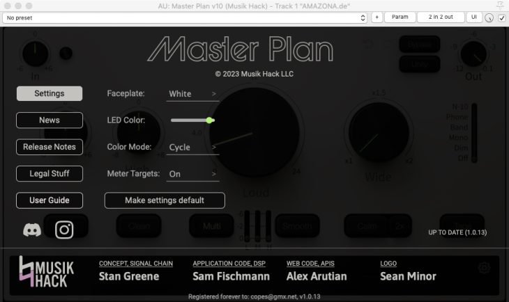 Musik Hack Master Plan - options
