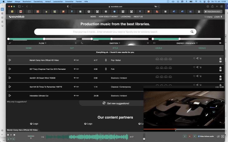 Künstliche Intelligenz und Musik: Die Sounddub Mediabase soll eine intuitive Benutzung gewährleisten.
