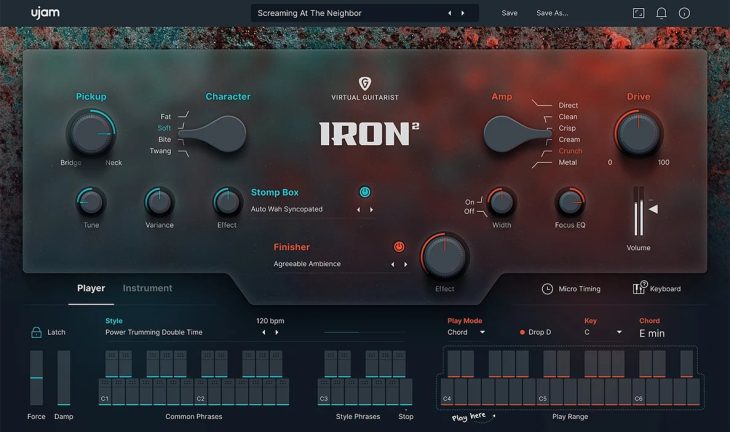 Virtual Guitarist Iron 2 GUI