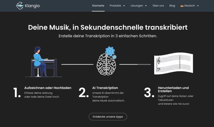Künstliche Intelligenz KI in der Musikproduktion Klangio Transkription