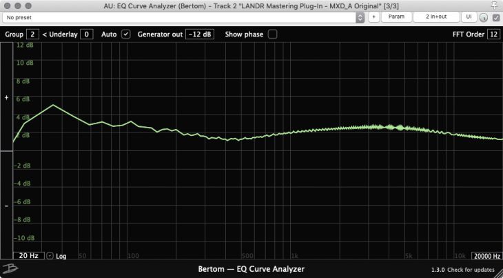 LANDR Mastering Plug-In - Curve MXD_A Open