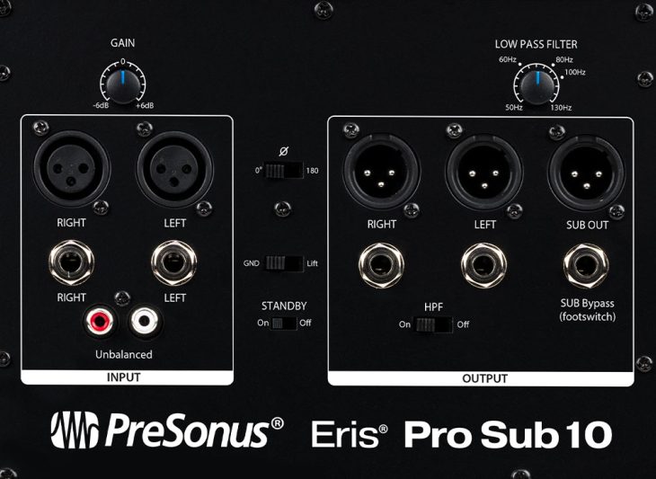 Presonus Eris Pro Sub 10 Panel