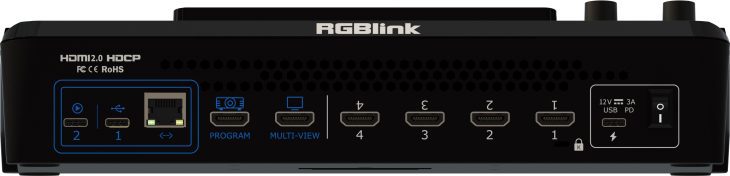 RGBLink mini-mx Video Streaming Mischpult Anschlüsse hinten